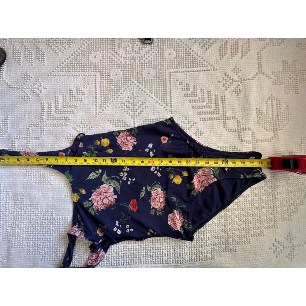 Y.A.S. Womens Swimsuit Sz S One-Piece Navy Floral Modern CottageCore Romantic - Picture 12 of 12